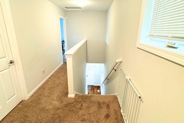 716 Desoto St, Saint Paul, MN 55130 - hall featuring carpet flooring, baseboards, and an upstairs landing