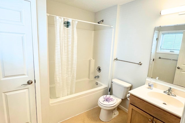 716 Desoto St, Saint Paul, MN 55130 - bathroom with toilet, shower / bathtub combination with curtain, and vanity