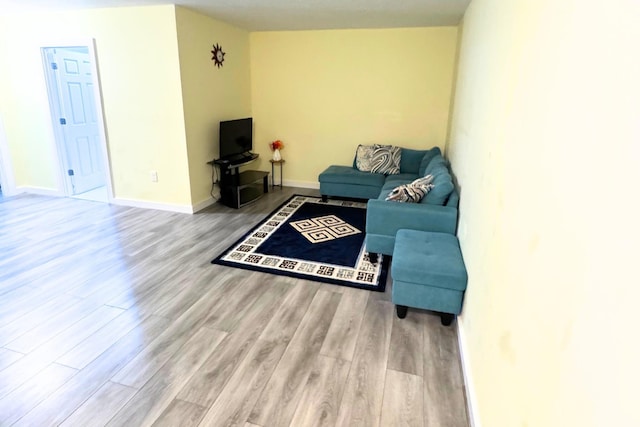 716 Desoto St, Saint Paul, MN 55130 - living room featuring baseboards and wood finished floors