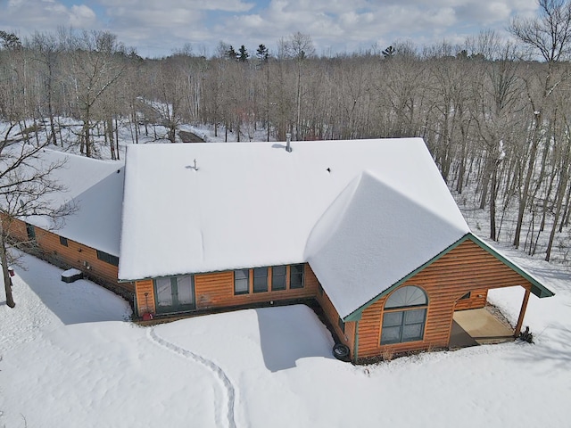 view of snowy aerial view