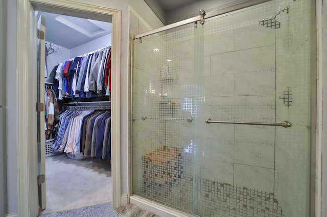 6203 Fairfax Ct, Baxter, MN 56425 - full bathroom with a spacious closet and a shower stall