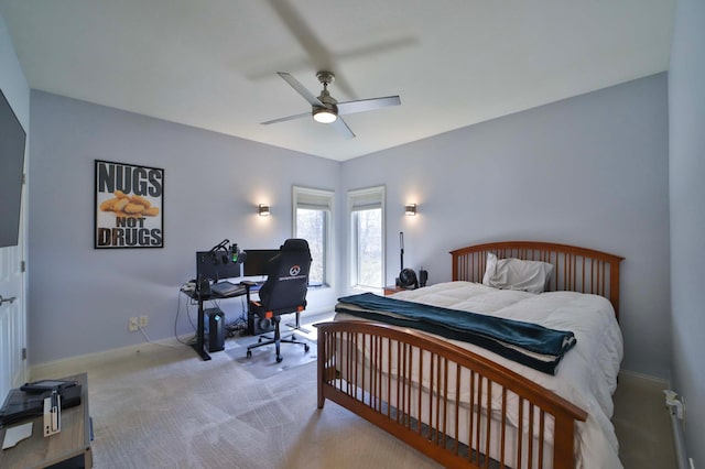 6203 Fairfax Ct, Baxter, MN 56425 - carpeted bedroom featuring an office area, baseboards, and ceiling fan