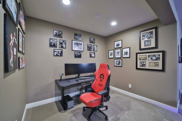 6203 Fairfax Ct, Baxter, MN 56425 - carpeted office with baseboards and recessed lighting