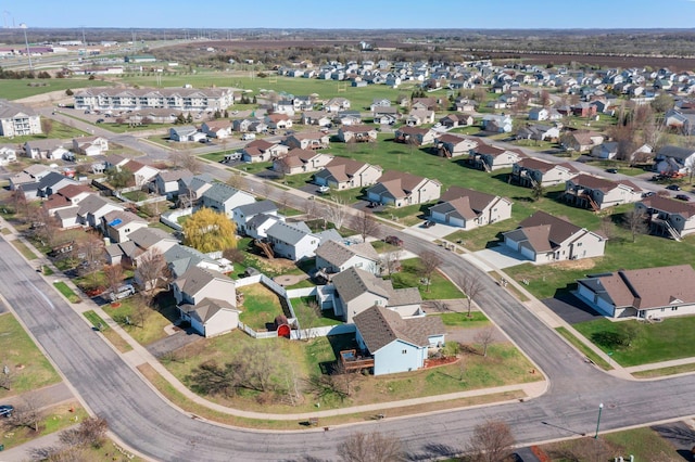 drone / aerial view with a residential view