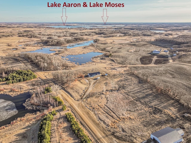 20462 Little Alps Rd NW, Evansville, MN 56326 - aerial view of property's location featuring a nearby body of water and rural landscape
