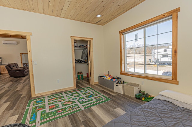 20462 Little Alps Rd NW, Evansville, MN 56326 - bedroom featuring wood ceiling, wood finished floors, recessed lighting, a spacious closet, and a closet