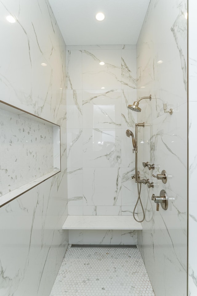 3251 Century Ridge Pl NE, Rochester, MN 55906 - full bathroom with a marble finish shower and recessed lighting