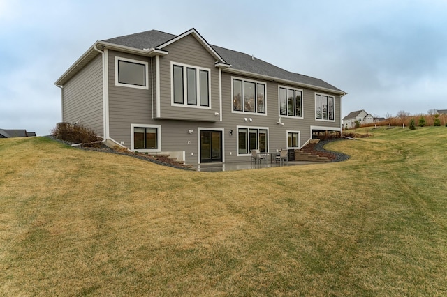3251 Century Ridge Pl NE, Rochester, MN 55906 - rear view of house with a patio area and a yard
