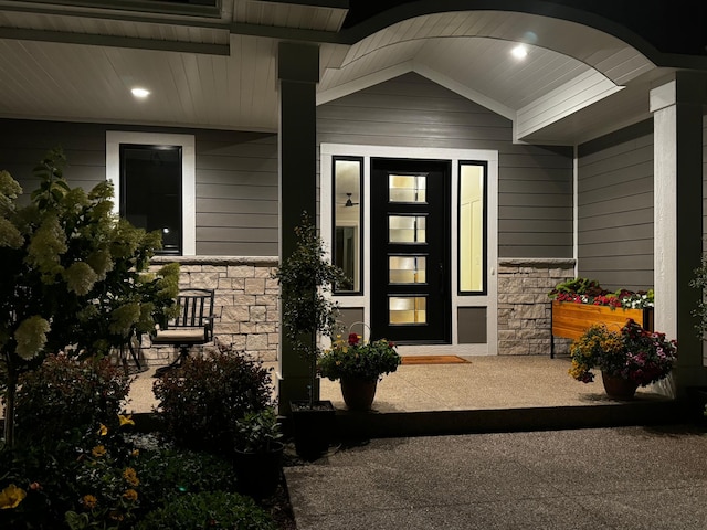 3251 Century Ridge Pl NE, Rochester, MN 55906 - property entrance featuring stone siding