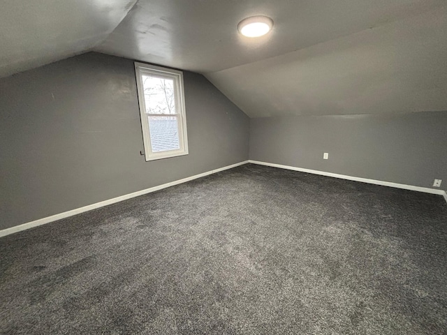 1017 Prairie St, Lake City, MN 55041 - additional living space with baseboards, vaulted ceiling, and carpet flooring