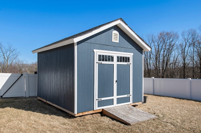 27290 Petes Hill Trl, Elko New Market, MN 55020 - view of shed featuring a fenced backyard and a gate