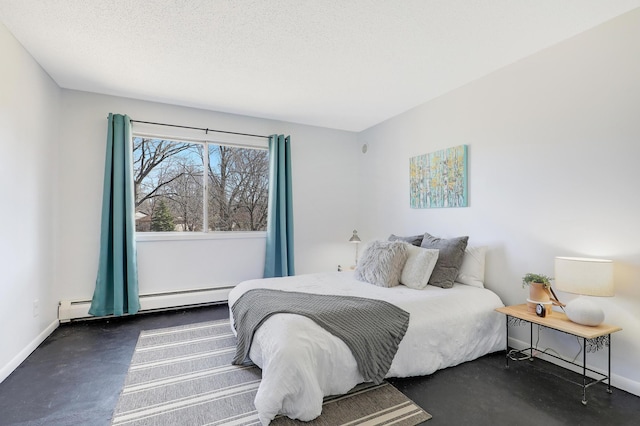 2800 Hillsboro Ave N Unit 220, New Hope, MN 55427 - bedroom featuring a baseboard heating unit and finished concrete flooring