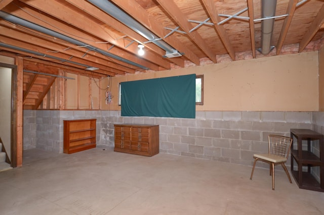 9805 Jackson St NE, Blaine, MN 55434 - below grade area with concrete block wall