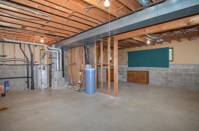 9805 Jackson St NE, Blaine, MN 55434 - unfinished basement with a water softener system and heating unit