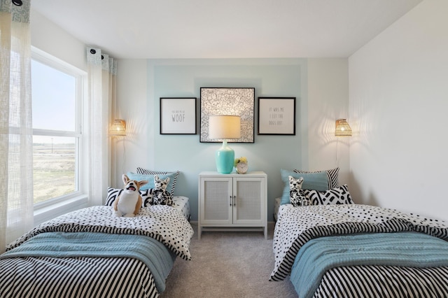bedroom with carpet