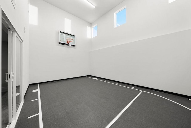 view of basketball court with basketball hoop