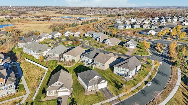 aerial view with a residential view