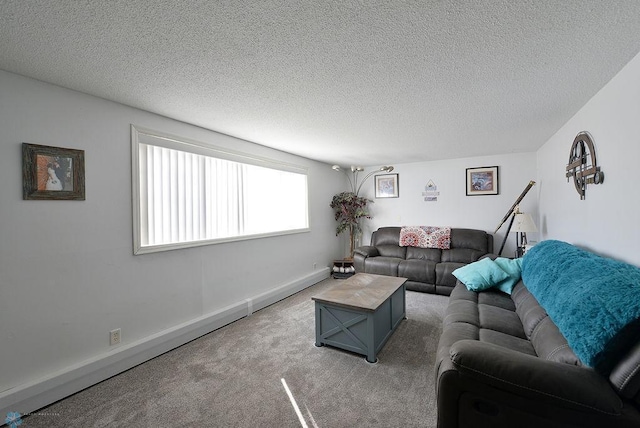 318 Morrison St, West Fargo, ND 58078 - carpeted living area featuring a textured ceiling and baseboards