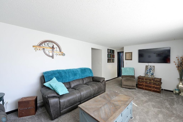 318 Morrison St, West Fargo, ND 58078 - carpeted living area featuring baseboards and a textured ceiling