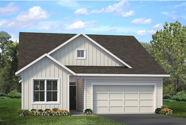 10970 37th St N, Lake Elmo, MN 55042 - view of front facade with concrete driveway, roof with shingles, board and batten siding, and a garage