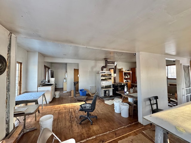 living area featuring wood-type flooring