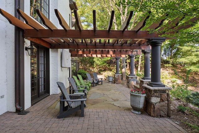 6425 Virginia Dr, Victoria, MN 55331 - view of patio / terrace featuring a pergola and french doors