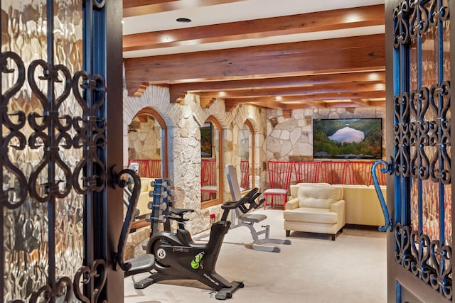 6425 Virginia Dr, Victoria, MN 55331 - exercise room featuring carpet floors
