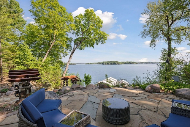 6425 Virginia Dr, Victoria, MN 55331 - view of patio / terrace with a water view and an outdoor hangout area