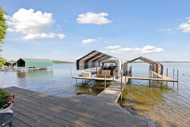 6425 Virginia Dr, Victoria, MN 55331 - dock area with a water view and boat lift