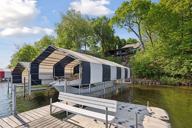 6425 Virginia Dr, Victoria, MN 55331 - dock area featuring a water view and boat lift