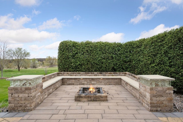 21804 Majestic Dr, Saint Augusta, MN 55320 - view of patio featuring a fire pit