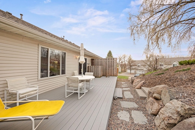 6108 Creek Line Dr, Minnetonka, MN 55345 - wooden deck with fence and outdoor dining area
