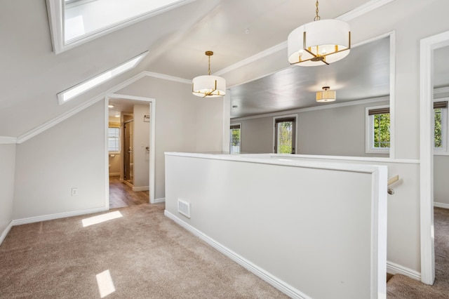 3511 Mckinley St NE, Minneapolis, MN 55418 - interior space with carpet, baseboards, and vaulted ceiling