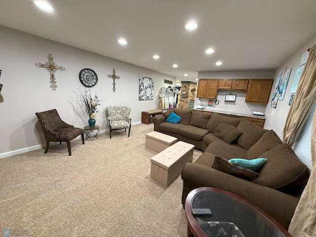 436 2nd Ave E, Halstad, MN 56548 - living room with recessed lighting, baseboards, and light carpet