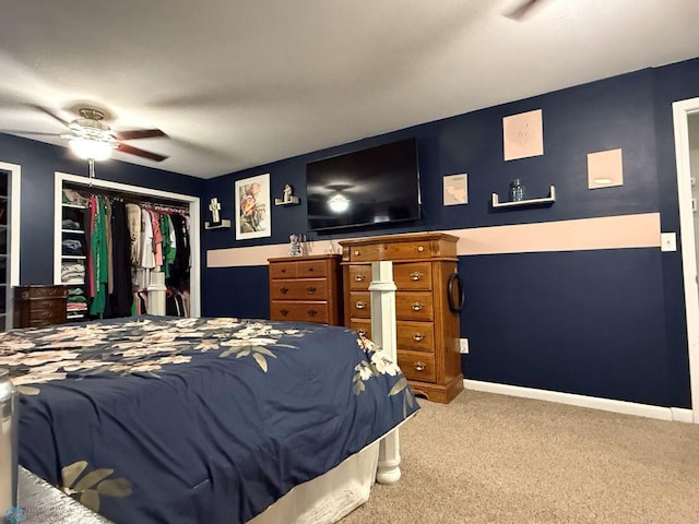 436 2nd Ave E, Halstad, MN 56548 - carpeted bedroom featuring ceiling fan, baseboards, and a closet
