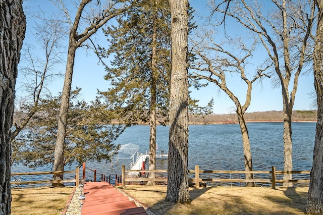 water view with a boat dock