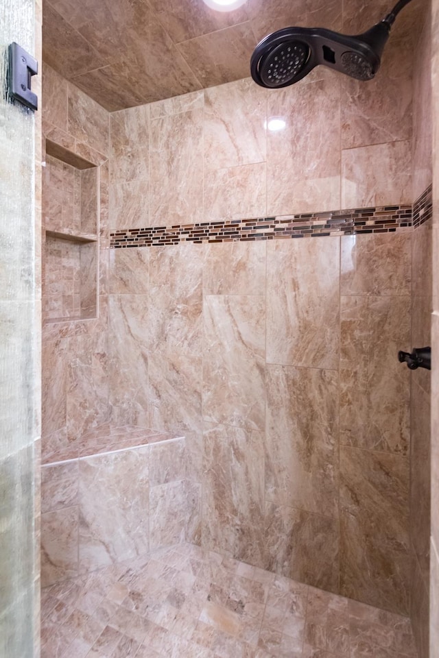 bathroom view of a tile shower