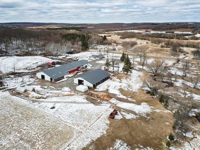 view of snowy aerial view