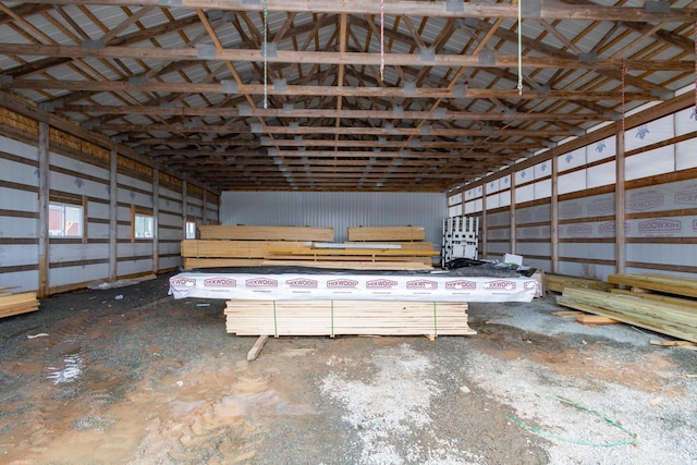 garage featuring metal wall