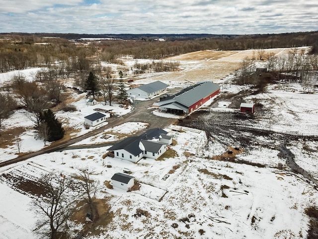 view of snowy aerial view