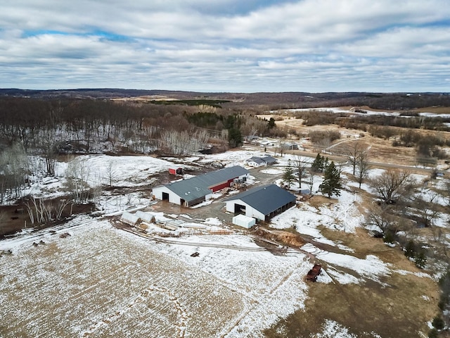 view of snowy aerial view