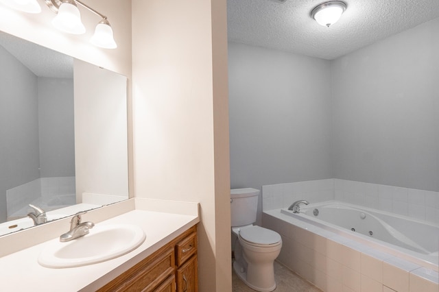15174 Cates Lake Dr, Savage, MN 55372 - full bath with a jetted tub, a textured ceiling, and toilet