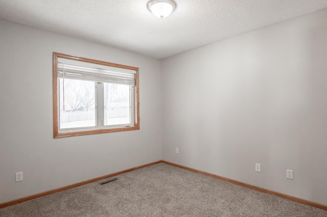 15174 Cates Lake Dr, Savage, MN 55372 - unfurnished room with baseboards, a textured ceiling, visible vents, and carpet