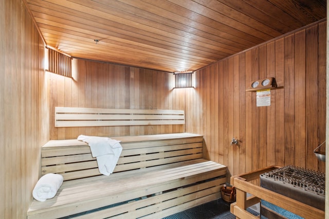 401 1st St Unit 308, Minneapolis, MN 55401 - sauna with wood ceiling and wood walls