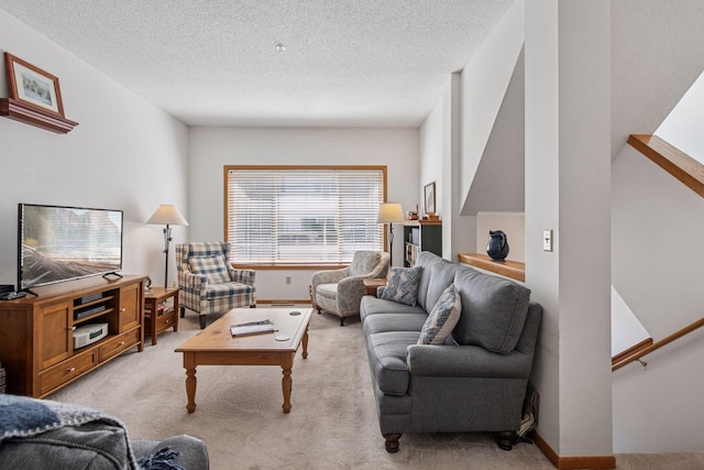 907 Fairfield Way, Minnetonka, MN 55305 - living area with light colored carpet and a textured ceiling