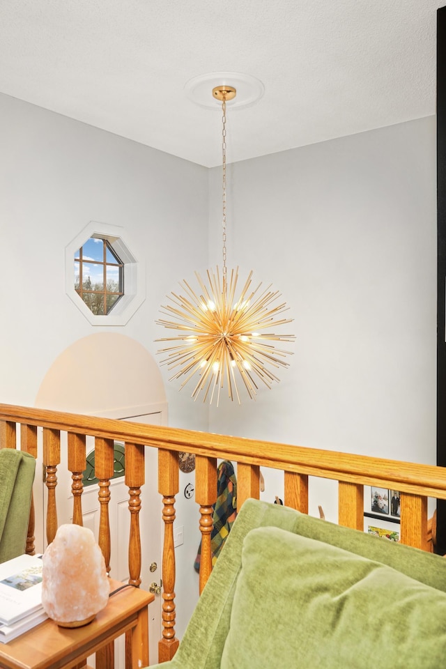 1602 River St, Monticello, MN 55362 - staircase featuring a chandelier