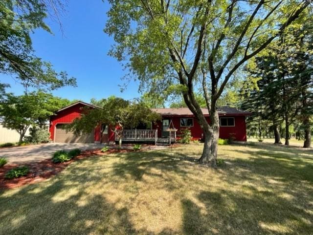 11378 230th St, Cold Spring, MN 56320 - single story home featuring a front yard, a garage, driveway, and covered porch