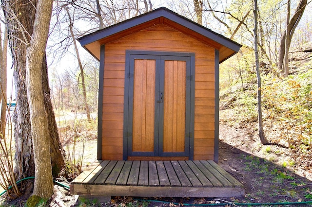 view of shed