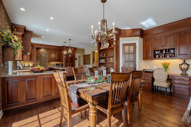 2834 12th Ave NW, Austin, MN 55912 - dining room with a chandelier, recessed lighting, and hardwood / wood-style flooring