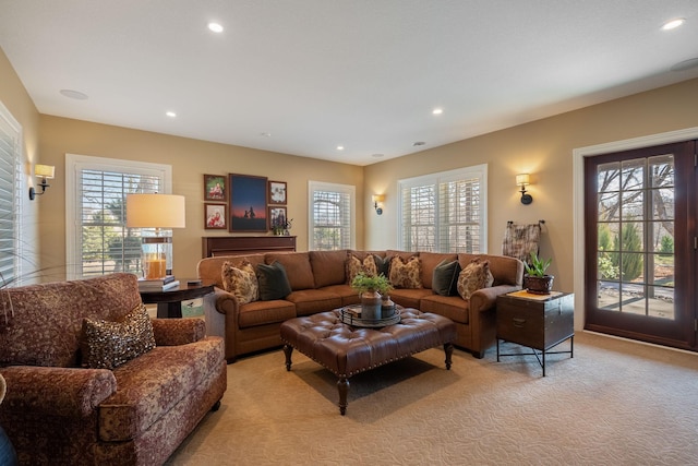 2834 12th Ave NW, Austin, MN 55912 - living area featuring light colored carpet and recessed lighting